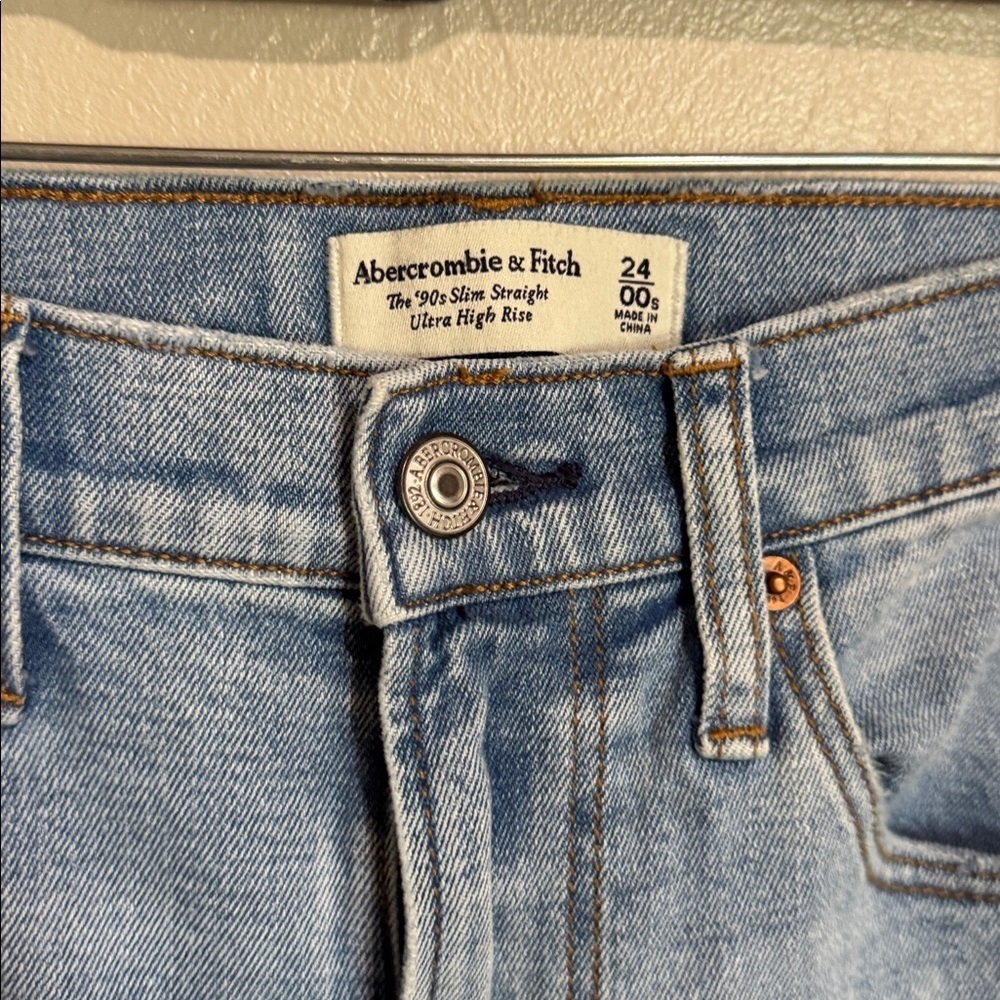 Abercrombie & Fitch The 90s slim straight ultra high-rise size 00/24 - Picture 3 of 9